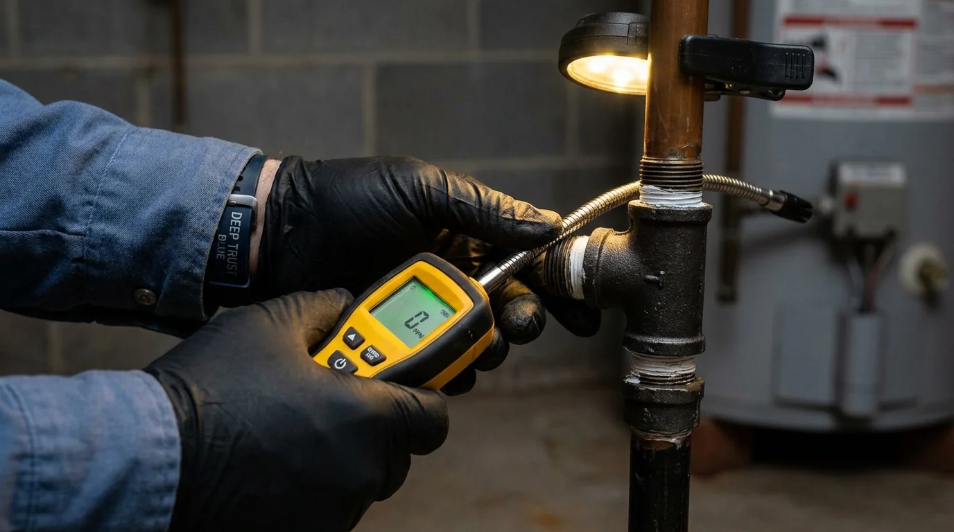 Gas leak detection with electronic sniffer by Johns Plumbing LLC in Sumiton