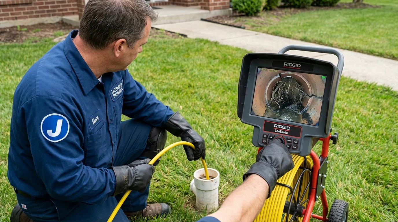 Sewer camera inspection being performed by Johns Plumbing LLC in Sumiton